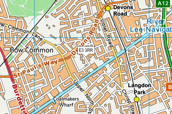 E3 3RR map - OS VectorMap District (Ordnance Survey)