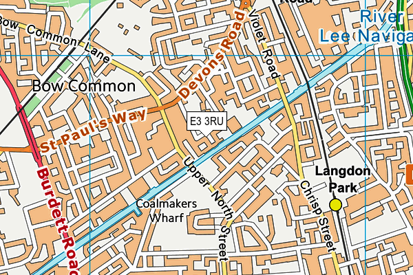 E3 3RU map - OS VectorMap District (Ordnance Survey)