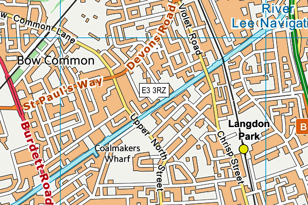 E3 3RZ map - OS VectorMap District (Ordnance Survey)