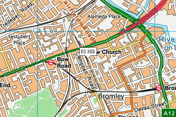 E3 3SS map - OS VectorMap District (Ordnance Survey)