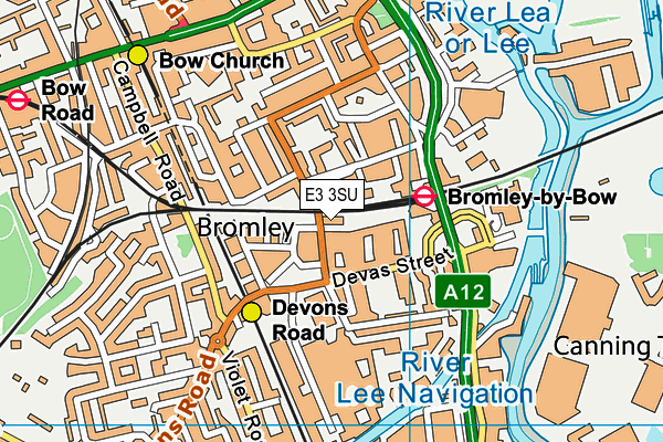 E3 3SU map - OS VectorMap District (Ordnance Survey)