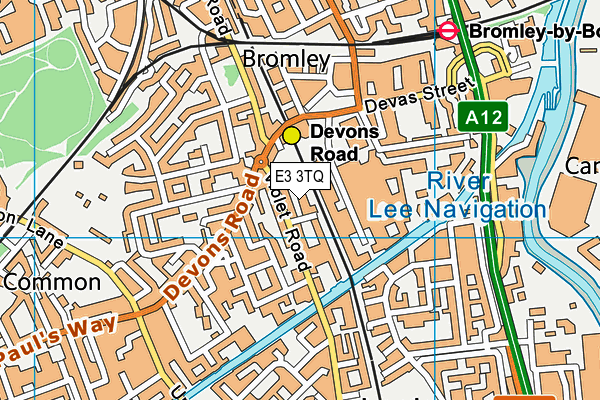 E3 3TQ map - OS VectorMap District (Ordnance Survey)