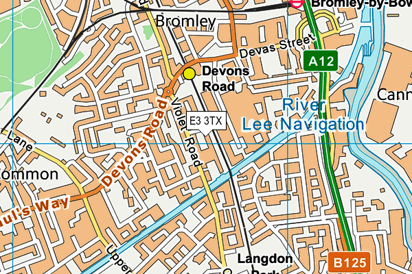 E3 3TX map - OS VectorMap District (Ordnance Survey)
