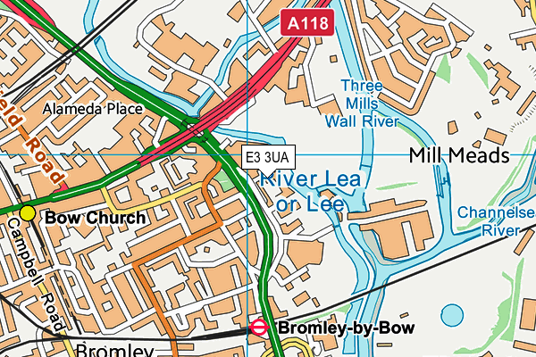 E3 3UA map - OS VectorMap District (Ordnance Survey)