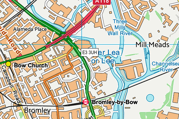 E3 3UH map - OS VectorMap District (Ordnance Survey)