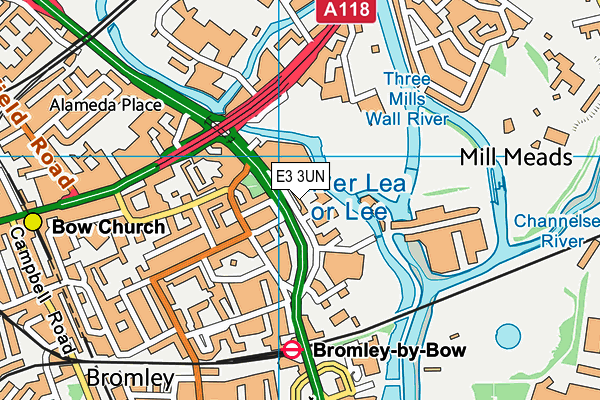 E3 3UN map - OS VectorMap District (Ordnance Survey)