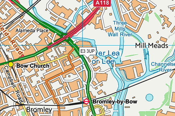 E3 3UP map - OS VectorMap District (Ordnance Survey)