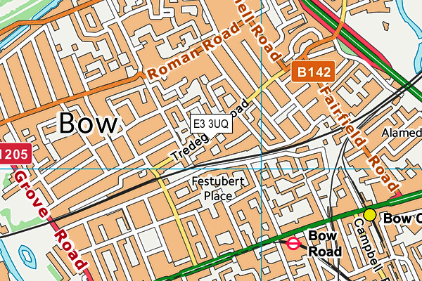 E3 3UQ map - OS VectorMap District (Ordnance Survey)