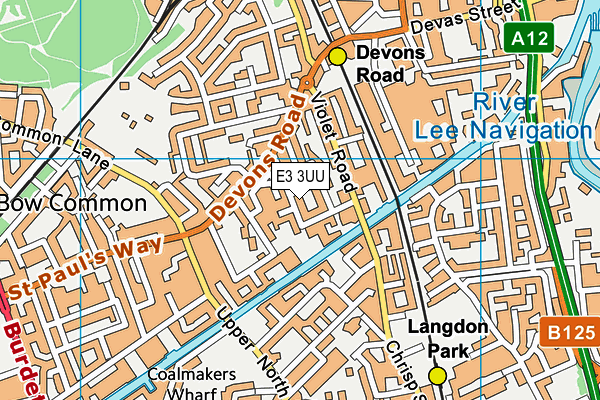 E3 3UU map - OS VectorMap District (Ordnance Survey)
