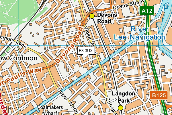 E3 3UX map - OS VectorMap District (Ordnance Survey)
