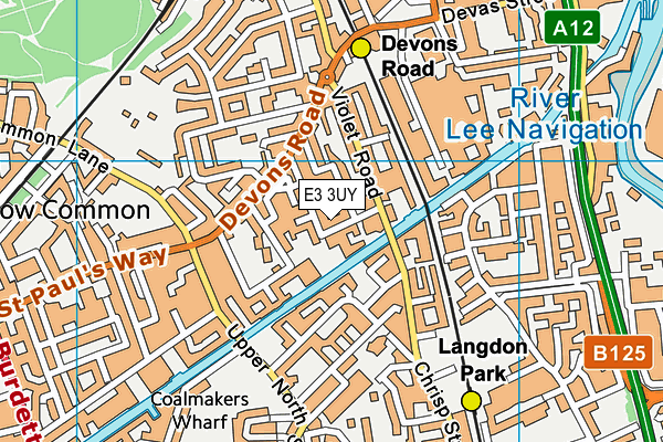 E3 3UY map - OS VectorMap District (Ordnance Survey)