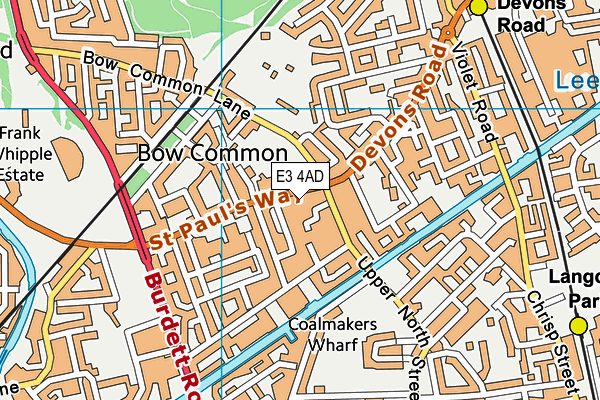 E3 4AD map - OS VectorMap District (Ordnance Survey)