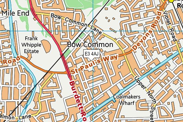 E3 4AJ map - OS VectorMap District (Ordnance Survey)