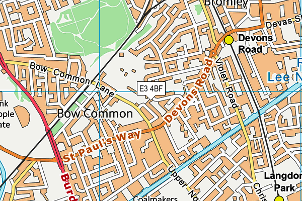 E3 4BF map - OS VectorMap District (Ordnance Survey)