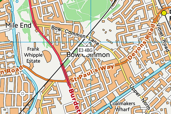 E3 4BG map - OS VectorMap District (Ordnance Survey)