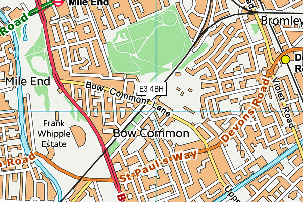 E3 4BH map - OS VectorMap District (Ordnance Survey)