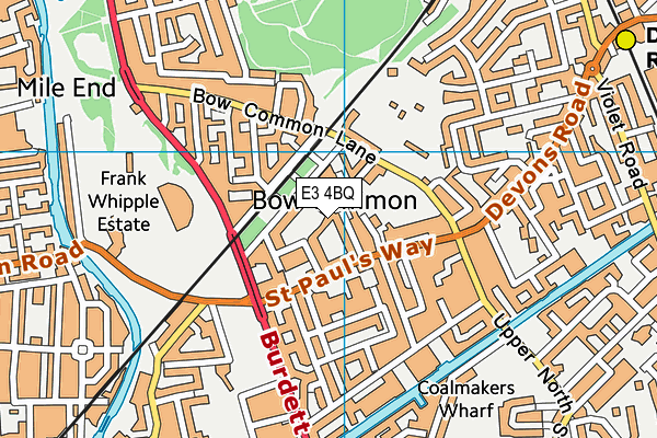 E3 4BQ map - OS VectorMap District (Ordnance Survey)