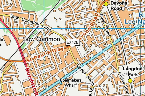 E3 4DE map - OS VectorMap District (Ordnance Survey)