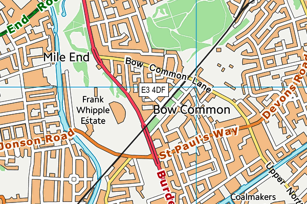 E3 4DF map - OS VectorMap District (Ordnance Survey)