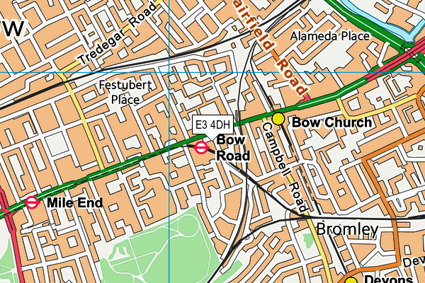 E3 4DH map - OS VectorMap District (Ordnance Survey)