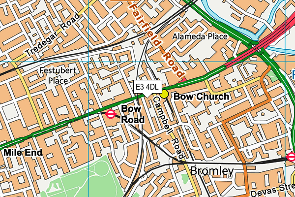 E3 4DL map - OS VectorMap District (Ordnance Survey)