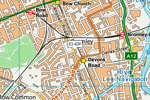 E3 4DP map - OS VectorMap District (Ordnance Survey)