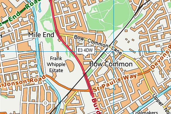 E3 4DW map - OS VectorMap District (Ordnance Survey)