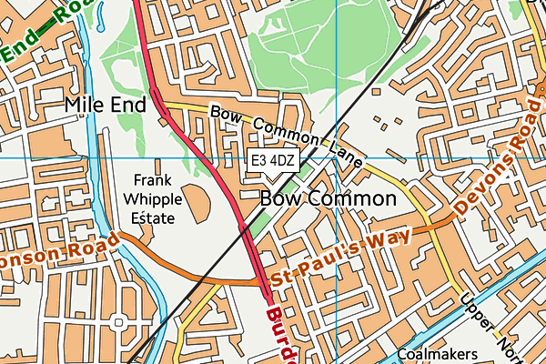 E3 4DZ map - OS VectorMap District (Ordnance Survey)