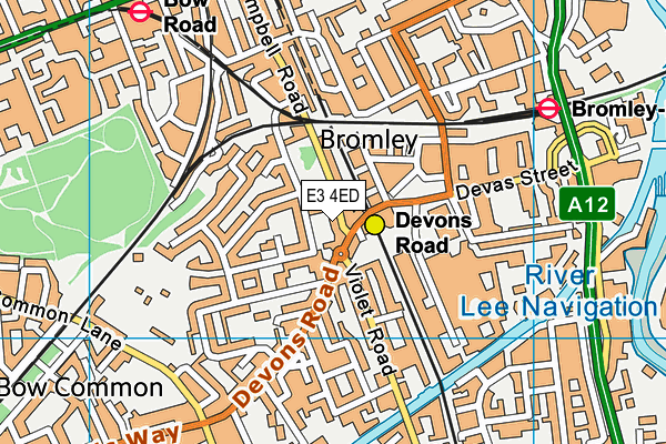 E3 4ED map - OS VectorMap District (Ordnance Survey)