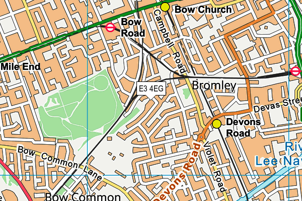E3 4EG map - OS VectorMap District (Ordnance Survey)