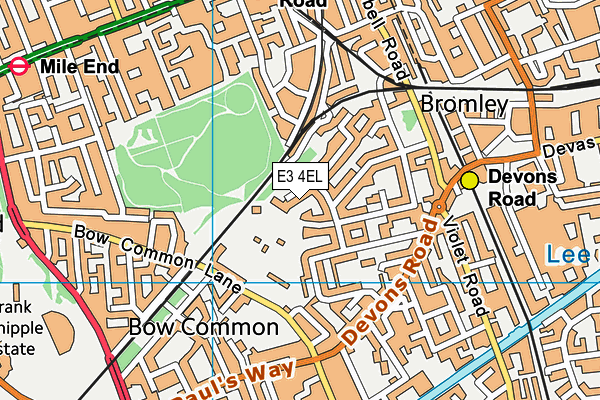 E3 4EL map - OS VectorMap District (Ordnance Survey)