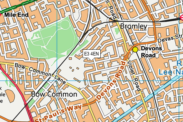 E3 4EN map - OS VectorMap District (Ordnance Survey)