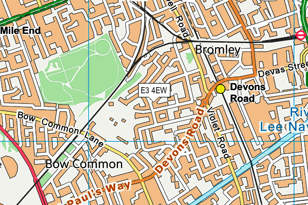 E3 4EW map - OS VectorMap District (Ordnance Survey)