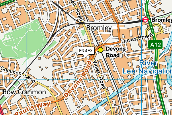 E3 4EX map - OS VectorMap District (Ordnance Survey)