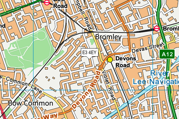 E3 4EY map - OS VectorMap District (Ordnance Survey)