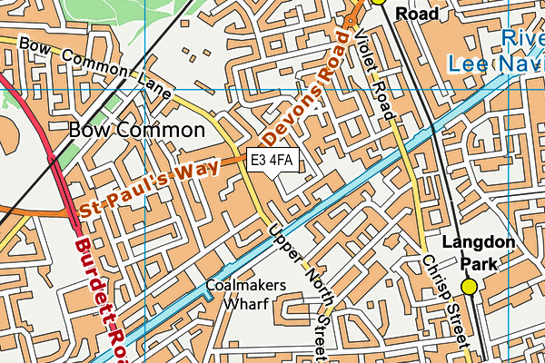 E3 4FA map - OS VectorMap District (Ordnance Survey)