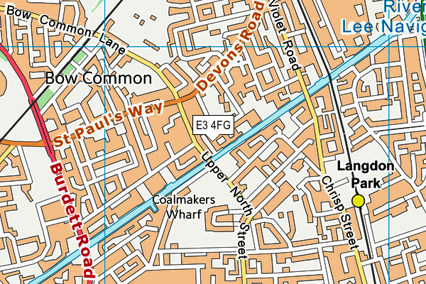 E3 4FG map - OS VectorMap District (Ordnance Survey)