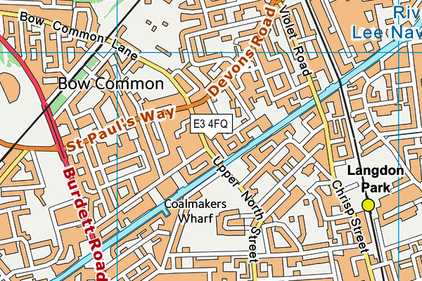 E3 4FQ map - OS VectorMap District (Ordnance Survey)