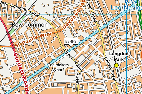 E3 4FS map - OS VectorMap District (Ordnance Survey)