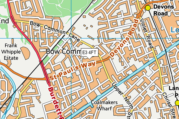 St Paul's Way Trust School map (E3 4FT) - OS VectorMap District (Ordnance Survey)