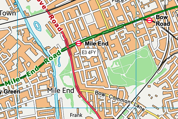 E3 4FY map - OS VectorMap District (Ordnance Survey)