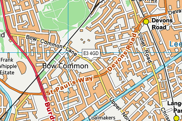 E3 4GD map - OS VectorMap District (Ordnance Survey)