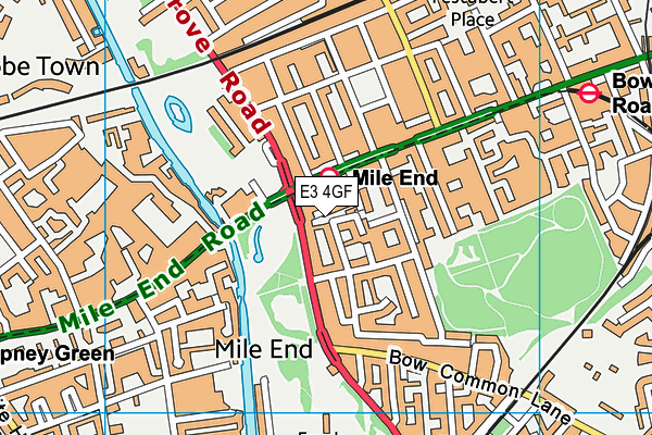 E3 4GF map - OS VectorMap District (Ordnance Survey)