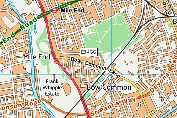 E3 4GG map - OS VectorMap District (Ordnance Survey)