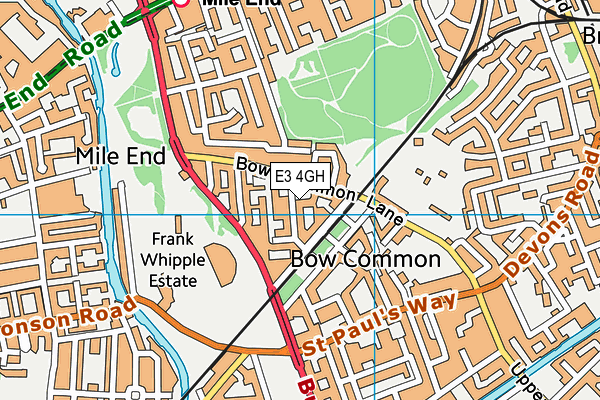 E3 4GH map - OS VectorMap District (Ordnance Survey)