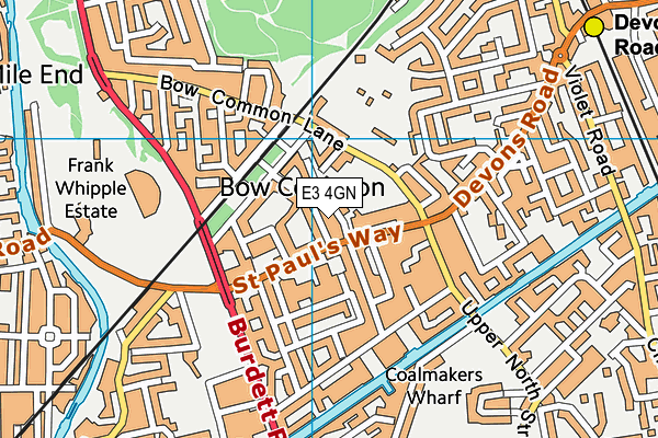 E3 4GN map - OS VectorMap District (Ordnance Survey)