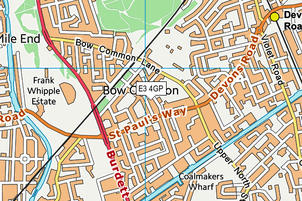 E3 4GP map - OS VectorMap District (Ordnance Survey)