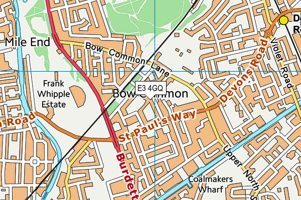 E3 4GQ map - OS VectorMap District (Ordnance Survey)