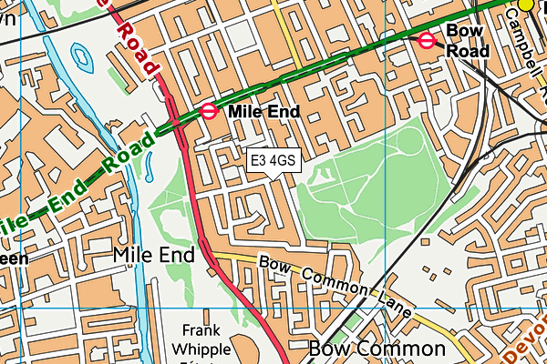E3 4GS map - OS VectorMap District (Ordnance Survey)