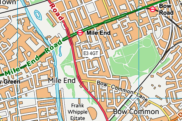 E3 4GT map - OS VectorMap District (Ordnance Survey)